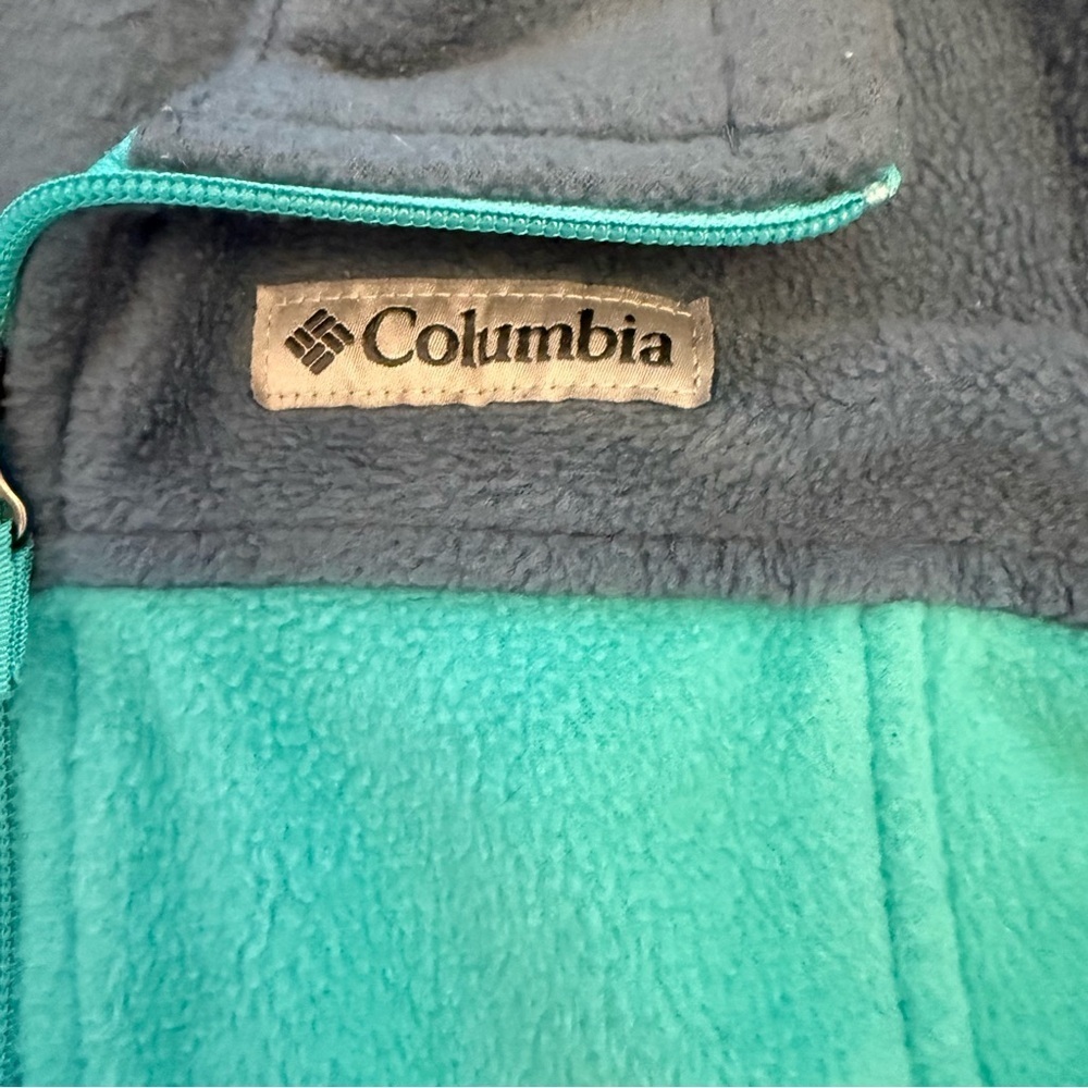 Columbia Youth XS Navy Teal Fleece Zip Jacket Lightweight Unisex Outdoor